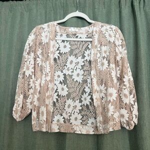 Maurices Beige Lace Overlay